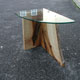 Occasional table in olive ash and glass